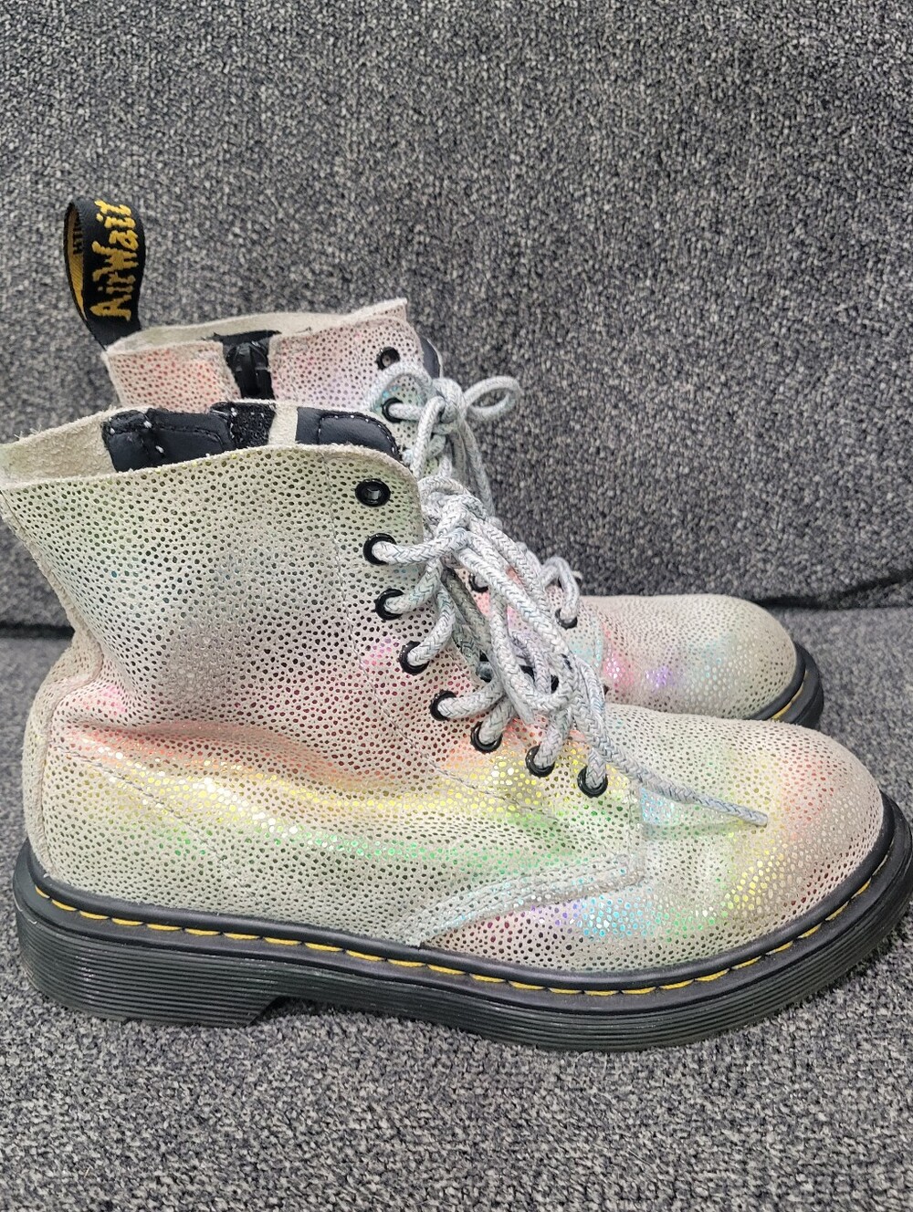 Dr Martens 1460 Pascal Glitter Rainbow Boots AirWair Sz US 2